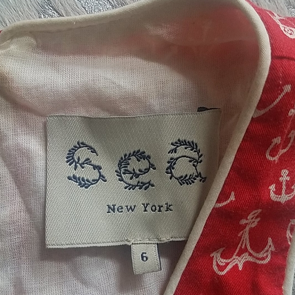 Sea New York Anchor Print Drop Waist Dress Sz6 - Picture 5 of 8